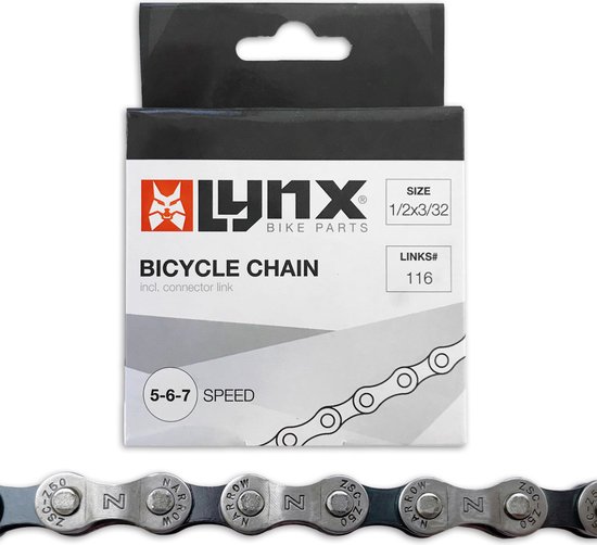 Lynx Ketting 1/2 X 3/32 5/6/7 Speed 116 Schakels Staal Zwart van Lynx.