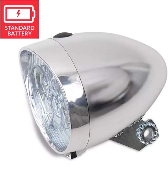 Lynx Retro Basic Koplamp Batterij Led Chroom