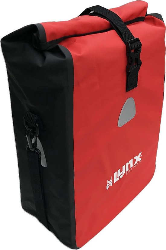 Lynx Single Pannier Bag Pakaftas / Fietstas Zwart / Rood 21 L - Tarpaulin van Lynx.
