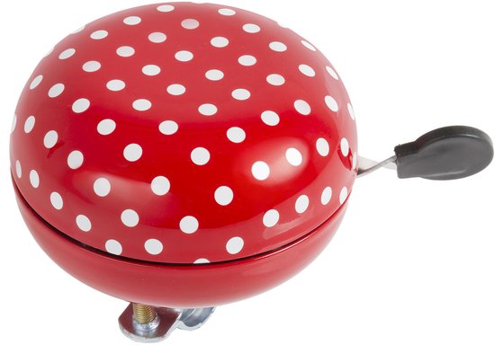 M-wave Fietsbel Ding-dong 80mm Rood Met Witte Stippen van M-Wave