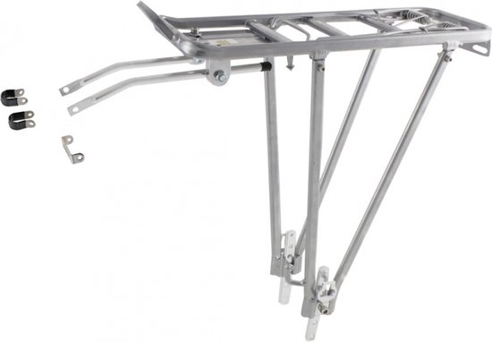 M-Wave Universele aluminium bagagedrager - afneembare zijdelen - zilver - 24/26/28 inch van M-Wave