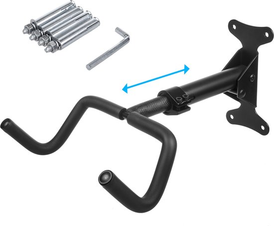 Maclean - Fiets muurbeugel - Fietsenrek - Wandmontage / Ophangsysteem - max. belasting 30kg - Zwart van Merkloos