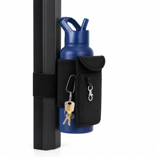 Magnetische Fleshouder – Waterfles Houder met Sterke Magneten – Met Opbergvak & Sleutelhanger – Voor Sportschool, Fitness, Thuis & Outdoor – Tot 1,5 kg