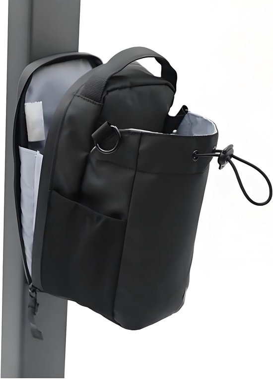 Magnetische Gymtas Met Grote Capaciteit - Draagtas Met Telefoonvak, Waterfles Organizer, Sportief, Zwart