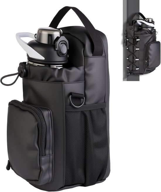 Magnetische Gymtas voor Dames en Heren, Waterfleshouder met Telefoonzakken en Schouderband, Sporttas, Magnetische Tas voor Sport, Werk, Reizen, Fitness