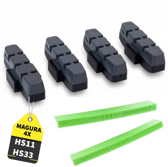 Magura 4x Original Remblokjes HS11 HS33 + MSZweirad Afstelhulp – Set voor Hydraulische Velgremmen
