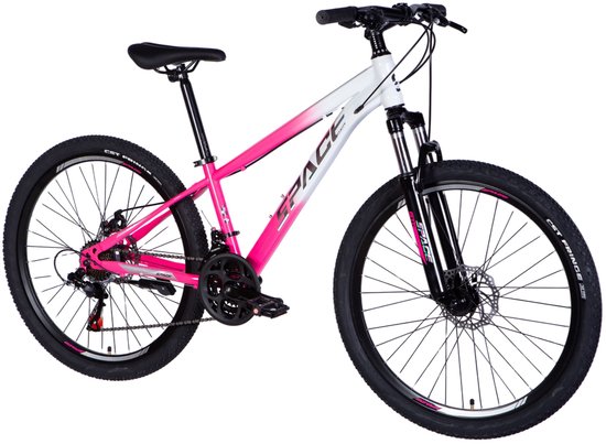 Mars – Mountainbike – 26 inch – 21 versnellingen – Schijfremmen – Voorvork met vering – Wit/Roze