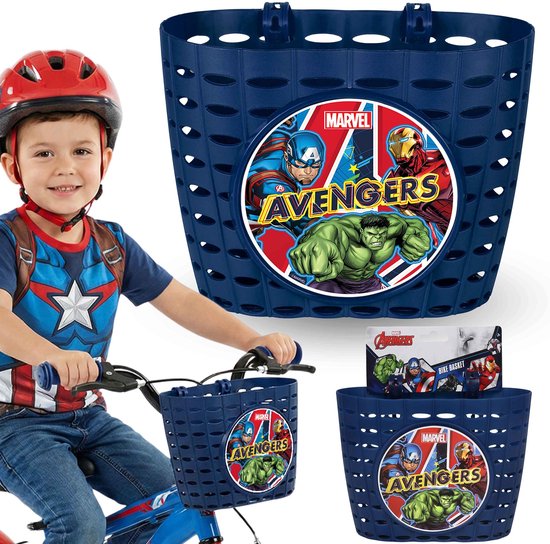 MARVEL Avengers Fietsmand, Stuurmandje voor kinderen, jongensmandje voor fiets, step 20x15x16 cm van Merkloos