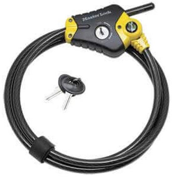 Masterlock Python - Kabelslot - 180cm x 10mm - 4 sleutels - Zwart