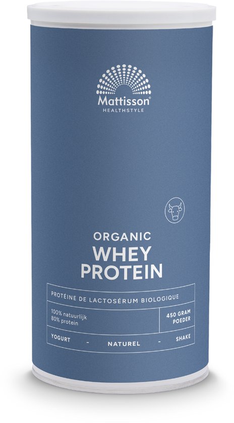 Mattisson - Biologische Wei Eiwit Proteïne Poeder 80% - Naturel - 450 Gram van Merkloos