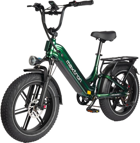 Maxtron Canml Elektrische Fiets–864Wh Accu–20×4.0 Inch Fatbike Banden–Actieradius tot 120 km–Geüpgrade Hydraulische Schijfremmen met Motoronderbreking–Verende Voorvork met Lock-out (Dubbele Modus) –Shimano 7 Versnellingen–Elektrische Stadsfiets–Groen van Merkloos
