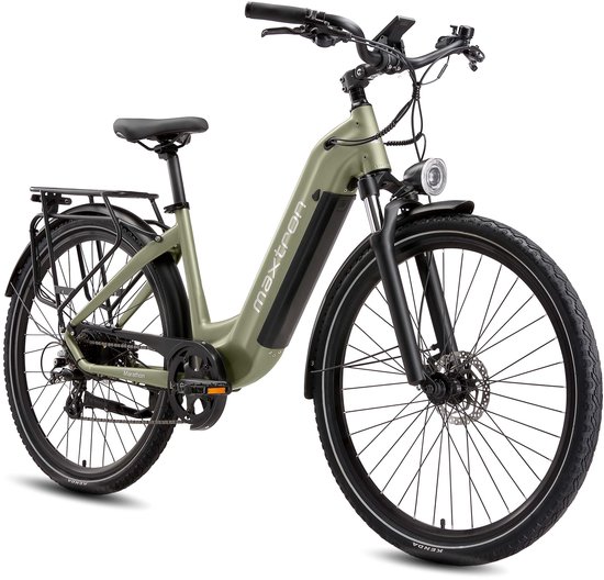 Maxtron Marathon Elektrische Fiets - 36V 22.5Ah Accu - Actieradius tot 160 km - 27.5×2.0 Inch Banden - Stadsfiets - Mechanische Schijfremmen - Max. Belastbaar 120 kg - Groen van Maxtron