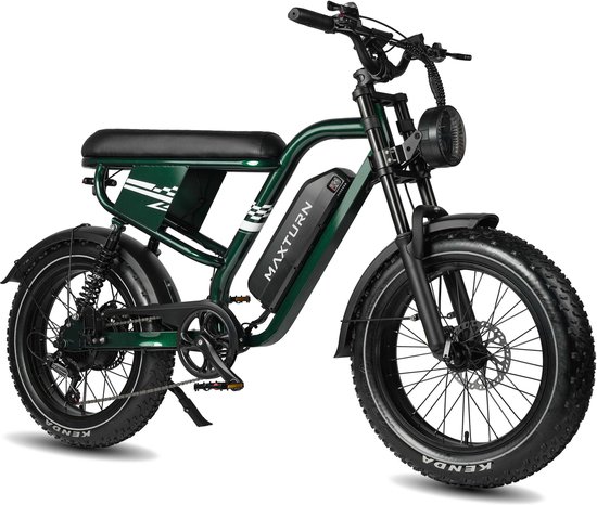 Maxtron MAX10 Elektrische Fiets – 20×4.0 Inch Fatbike – 48V 13.5Ah Accu – Actieradius tot 100 km – Mechanische Schijfremmen – Stadsfiets – Max. Belastbaar 180 kg –Groen van Merkloos