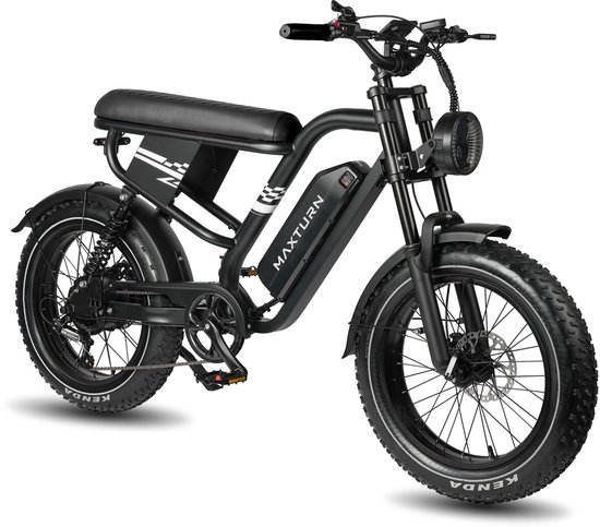 Maxtron MAX10 Elektrische Fiets – 20×4.0 Inch Fatbike – 48V 13.5Ah Accu – Actieradius tot 100 km – Mechanische Schijfremmen – Stadsfiets – Max. Belastbaar 180 kg – Zwart van Merkloos