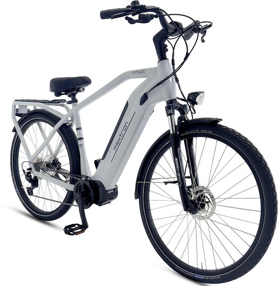 Maxtron MTS-20 Elektrische Fiets - LG 36V 14Ah (504Wh) Accu - tot 120 km Actieradius - Schwalbe Marathon 28×2.00 anti-lekbanden - Hydraulisch Schijfremsysteem - Shimano Deore 11-Speed - Elektrische Stadsfiets - Grijs van Maxtron