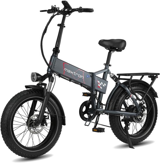 Maxtron Polaris Elektrische Fiets - Opvouwbare E-bike - 20×4.0 Inch Fatbike - 48V 13Ah Accu - Actieradius tot 45 km - Mechanische Schijfremmen - Stadsfiets - Max. Belastbaar 120 kg - Grijs van Maxtron