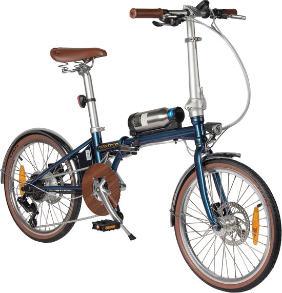 Maxtron Smart20 Elektrische Fiets - 20 Inch Opvouwbare E-bike - 36V 5.2Ah Accu - Actieradius tot 40 km - Shimano 7 Versnellingen - Schijfremmen - Stadsfiets - Blauw van Maxtron