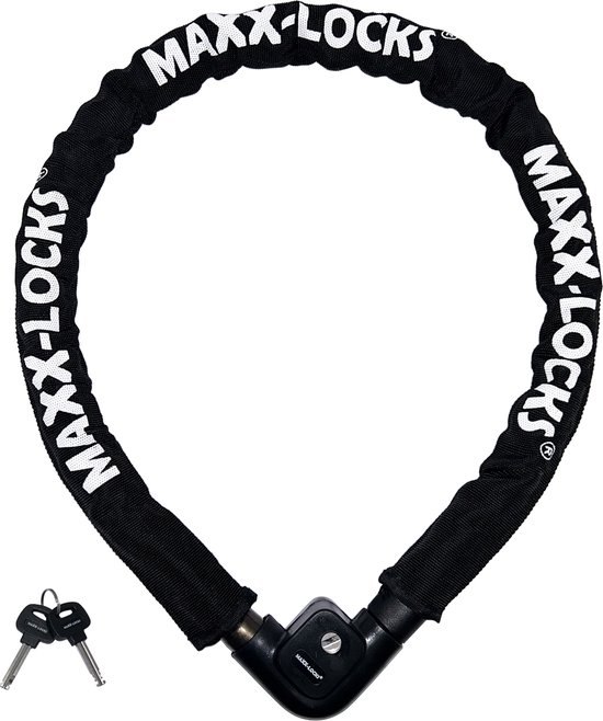 Maxx-Locks Bulls Kettingslot - Solid Pantserslot uit Gehard Staal - Gebruik Slot Lock Motor Scooter Fiets Motorslot Scooterslot - Alternatief voor Ketting Ringslot Cijferslot Kabelslot Beugelslot - Lengte 100CM Dikte 8MM - Zwart van Maxx
