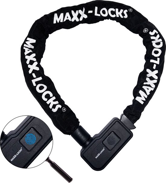 Maxx-Locks Foxton Fietsslot Met Vingerscan - 90 cm - Zwart van Maxx