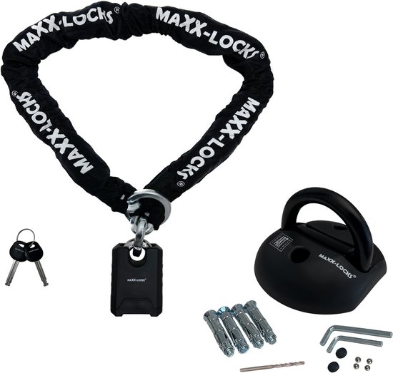 Maxx-Locks Gore - Motorslot ART 5 + ART 4 Muuranker - Kettingslot voor Scooter en Motor - Art5 Slot met Gehard Stalen Schakels - 150cm van Maxx-Locks