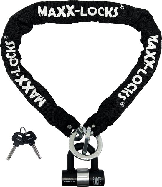Maxx-Locks Naseby Art 3 Scooterslot / Brommerslot - Kettingslot + Loop - Gekeurd Slot voor Scooter en Brommer - Ketting met Gehard Stalen Schakels - 120 cm van Maxx