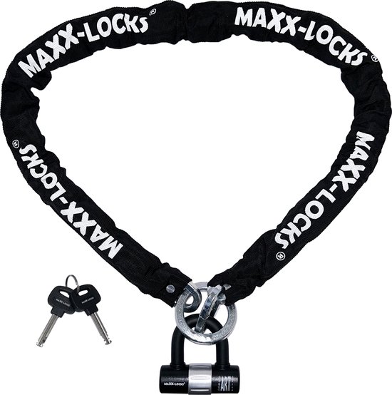 Maxx-Locks Naseby Art 3 Scooterslot / Brommerslot - Kettingslot + Loop - Gekeurd Slot voor Scooter en Brommer - Ketting met Gehard Stalen Schakels - 150 cm van Maxx