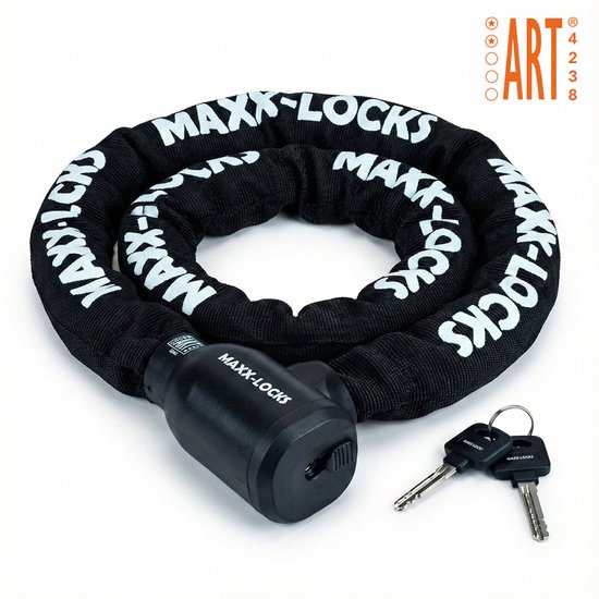 Maxx-Locks Nelson - Kettingslot - Art 2 Fietsslot - Ketting van Gehard Stalen Schakels - Slot met ART Keurmerk - Geschikt voor Elektrische Fiets en Fatbike - 90 cm