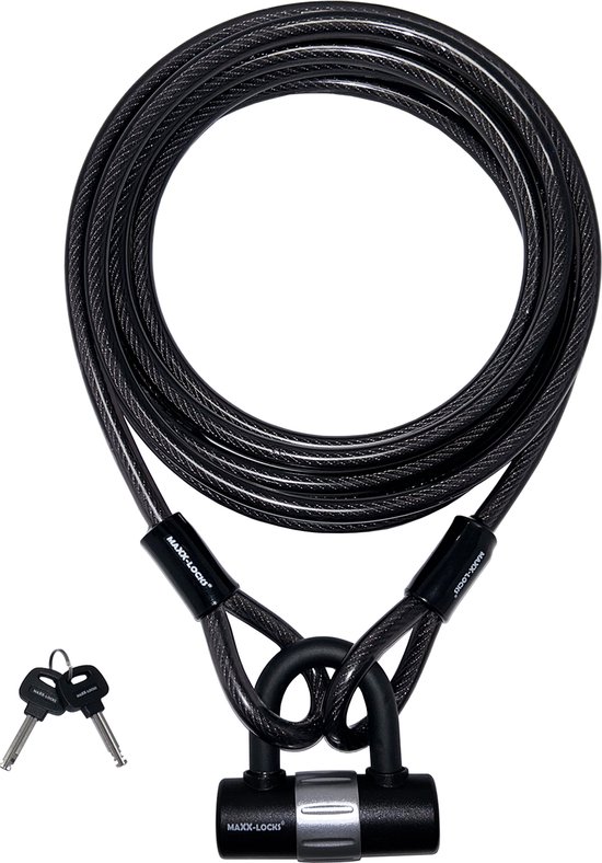 Maxx-Locks Oban Kabelslot 5 meter - Staalkabel met Lussen en Slot - Bootslot - Ook Geschikt voor Tuinmeubel of Terras - 12 mm van Maxx