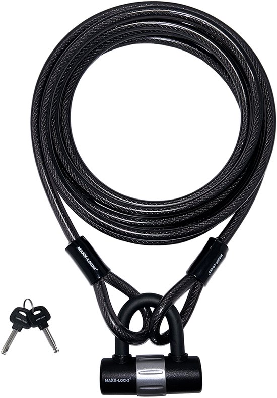 Maxx-Locks Oban Kabelslot 5 meter - Staalkabel met Lussen en Slot - Bootslot - Ook Geschikt voor Tuinmeubel of Terras - 12 mm van Maxx-Locks