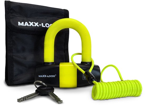 Maxx-Locks Taupo Schijfremslot ART 4 - Remschijfslot - ART4 Motorslot - Gebruiksvriendelijke Beveiliging voor je Motor - Geel van Maxx-Locks