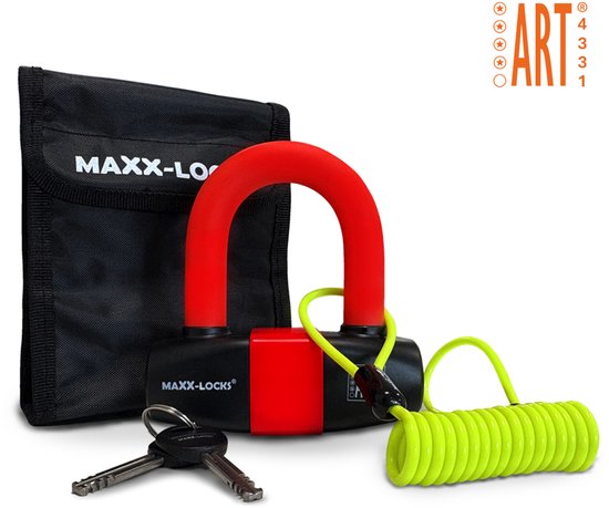 Maxx-Locks Taupo Schijfremslot ART 4 - Remschijfslot - ART4 Motorslot - Gebruiksvriendelijke Beveiliging voor je Motor - Rood van Merkloos