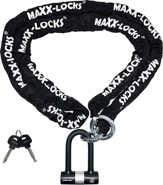 Maxx-Locks Tirau Art 4 Motorslot / Scooterslot - Kettingslot met Loop en Beugelslot - Art Gekeurd Slot voor Motor en Scooter & Brommer - 200 cm van Maxx