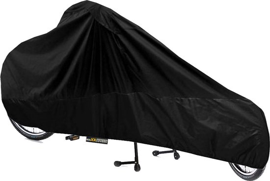 Maxxcovers Bakfiets hoes - Waterdicht - CargoBike - Dolly - Cargo 2 Wieler Fietshoes - A-Kwaliteit - Zwart van Maxx