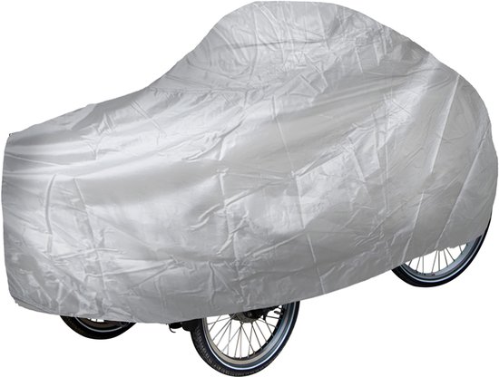 Maxxcovers Bakfietshoes Cargo Fiets met 3 Wielen - Hoes voor o.a Vogue, Cangoo & Babboe Bakfietsen - Fietshoes van 70D Polyester - Zilver van Maxxcovers