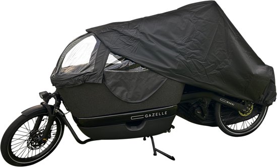 Maxxcovers Cargo Bakfietshoes - Voor 2-wielers met Regentent Huif - Waterdicht - Zwart van Maxx