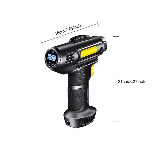 MazrekuHome® - Bandenpomp auto - Draagbare Handcompressor met Digitaal Display - Snelle Inflatie tot 150PSI - USB Oplaadbaar