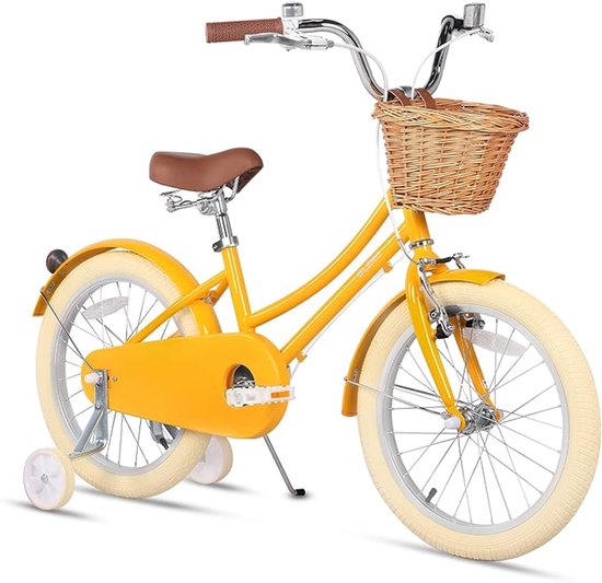 Meisjesfiets Cruiser Hybride Stadsfiets met Shimano 6 Versnellingen – 20/24/26 Inch Wielen – Lichtgewicht Kinderfiets met Rieten Mand – Comfortabel Zadel – Fiets voor Meisjes vanaf 6 Jaar – Verkrijgbaar in Meerdere Kleuren - 20 inch van Merkloos