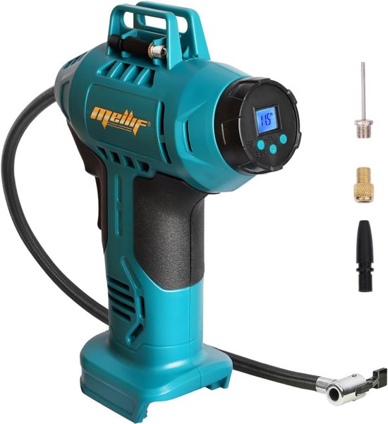 Mellif luchtcompressor, compatibel met Makita 18V LXT - Maximale druk: 11 bar/160 PSI - Draadloze Luchtpomp - Automatische stop - LED lamp