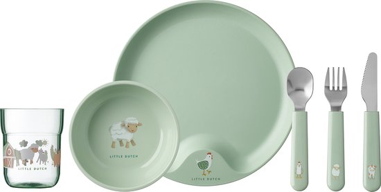 Mepal Mio kinderservies set – 6-delig – Kraamcadeau – Kinderservies – Little Farm van Mepal