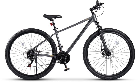 Merax 29 Inch Mountainbike Hardtail - 100mm Voorvork - 21 Versnellingen Shimano Tourney - Aluminium Frame - Mechanische Schijfremmen - Trekkingfiets voor Volwassenen 175-190cm - Grijs van Merax