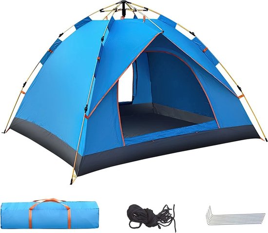 Mercadome® Tent - Kampeertent - Binnentent - 1 min opgezet - Uv werend - Dubbele deur - Ventilatie - 200x150x125 cm - Blauw van Mercadome