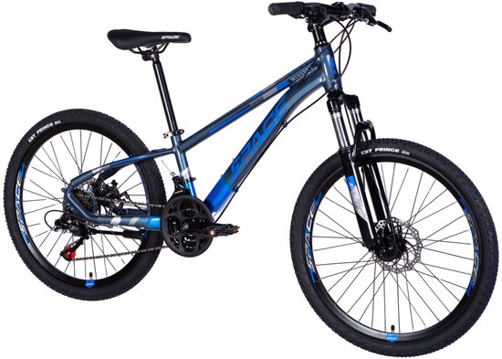 Mercury – Kinderfiets – 24 inch – 21 versnellingen – Schijfremmen – 130-160 cm – Blauw – Jongen
