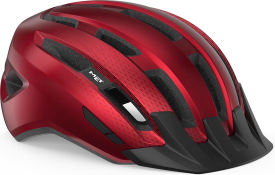 MET Downtown Fietshelm Mannen & Vrouwen - Fietshelm Racefiets Volwassenen - E-Bike - Trekking - Maat M/L (58-61cm) - Red Glossy (Rood) van MET