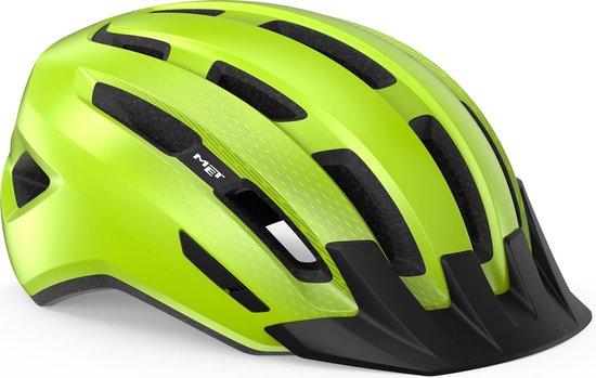 MET Downtown MIPS Fietshelm Mannen & Vrouwen – Fietshelm Racefiets Volwassenen – E-Bike – Trekking – Maat M/L (58-61cm) – Fluor Yellow (Geel)