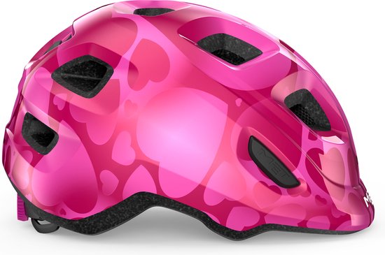MET Hooray Kinderhelm – Fietshelm Kinderen - Maat XS/S (46-52cm) – Pink Hearts Glossy van MET