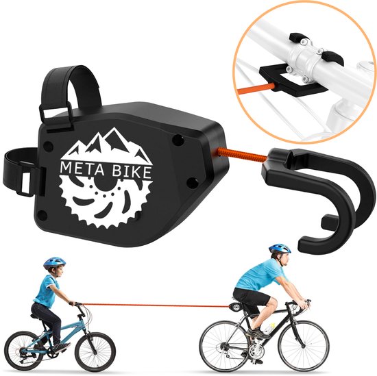 META BIKE TowKid Fiets Sleepkabel voor Kinderen, 2.5M Sleepsysteem voor Kinderen en Volwassenen, SleeptouwKinderfiets Mountainbike E-Bike Woom MTB van Merkloos