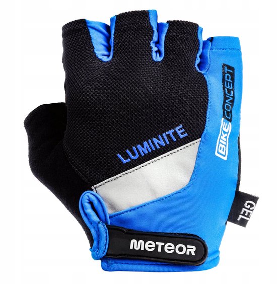 Meteor Gel GX30 Fiets­handschoenen Kort XL Blauw-Zwart-Grijs