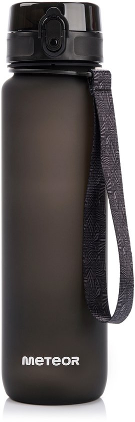 Meteor Sportbidon 1000 ml - Fietsbidon - Sportaccessoire - Zwart
