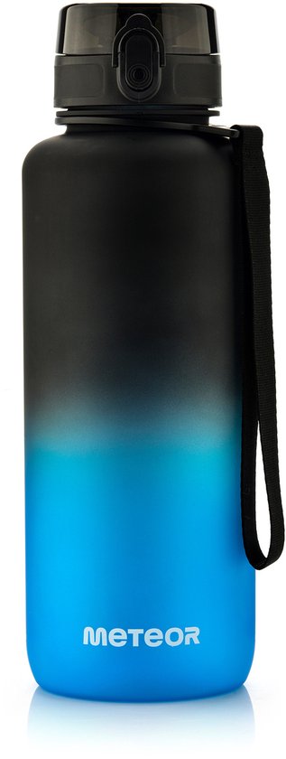 Meteor Sportbidon 1500 ml - Fietsbidon - Sportaccessoire - Zwart/blauw van Merkloos