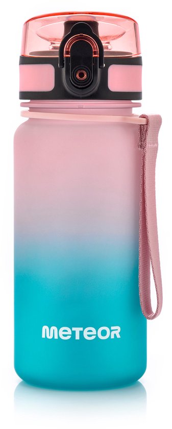 Meteor Sportbidon 350 ml -Fietsbidon - Roze/Turquoise - Fles voor sport en fitness van Merkloos